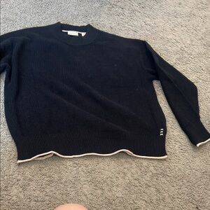 Scotch & Soda Black Crewneck Sweater with Cream Edge